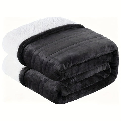Elektrische Decke mit 6 Temperaturstufen mit Timer & Auto-Abschaltung, Überhitzungsschutz, Weiche Schwarze Lammdecke, Maschinenwaschbare Elektrische Bettdecke