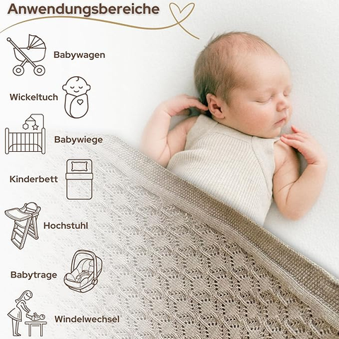 Little Dedi® – Knitted baby blanket - 80x100 cm (OEKO-TEX)