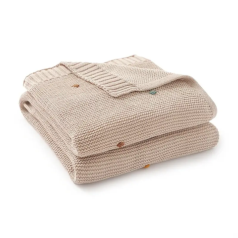 Baby Strickdecke Baumwolle handgefertigt - Nahaufnahme Struktur