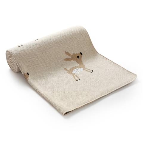 Babydecke Stricken Baumwolle Tier Hirsch