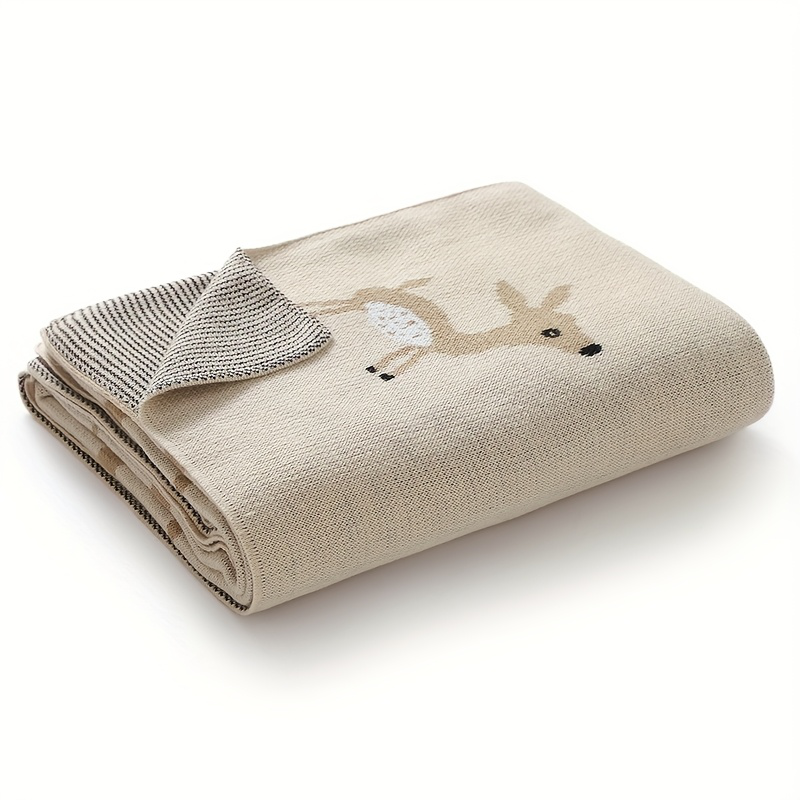 Gestrickte Babydecke Tier Hirschmuster