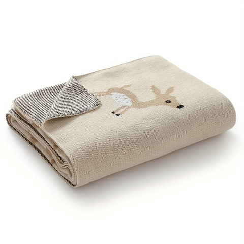 Gestrickte Babydecke Tier Hirschmuster