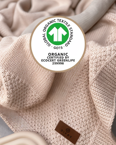 DIKOS 2-in-1 baby blanket &amp; cuddly blanket - bunny - organic cotton (GOTS &amp; OEKO TEX) - 100 x 75 cm