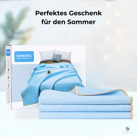 Sommer-Kühldecke zum Schlafen – 200×230 cm, atmungsaktiv, leicht, getestet, Kühldecke fürs Bett und für Hitzeschläfer