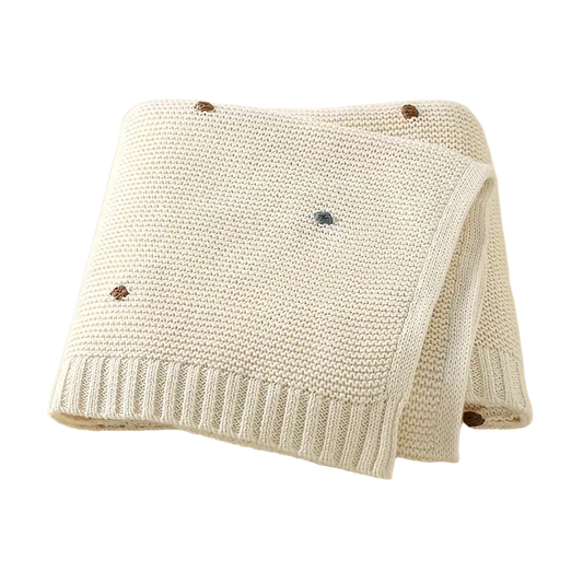 Wohldecke® - Handmade crochet ball blanket with pompoms