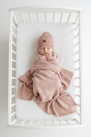 Babydecke Merinowolle rosa für Kinderbett Geruch Entfernen