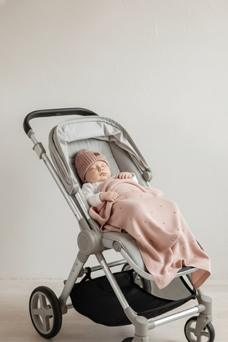 Babydecke Merinowolle Rosa für Kinderwagen Geruch Entfernen