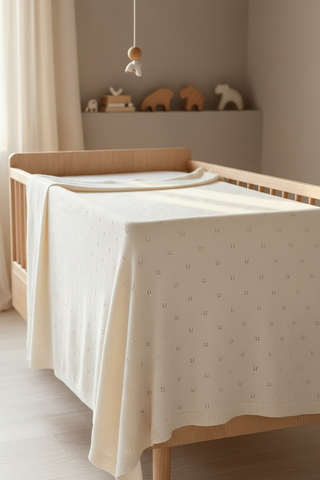 Babydecke Merinowolle Weiss Für Bett 