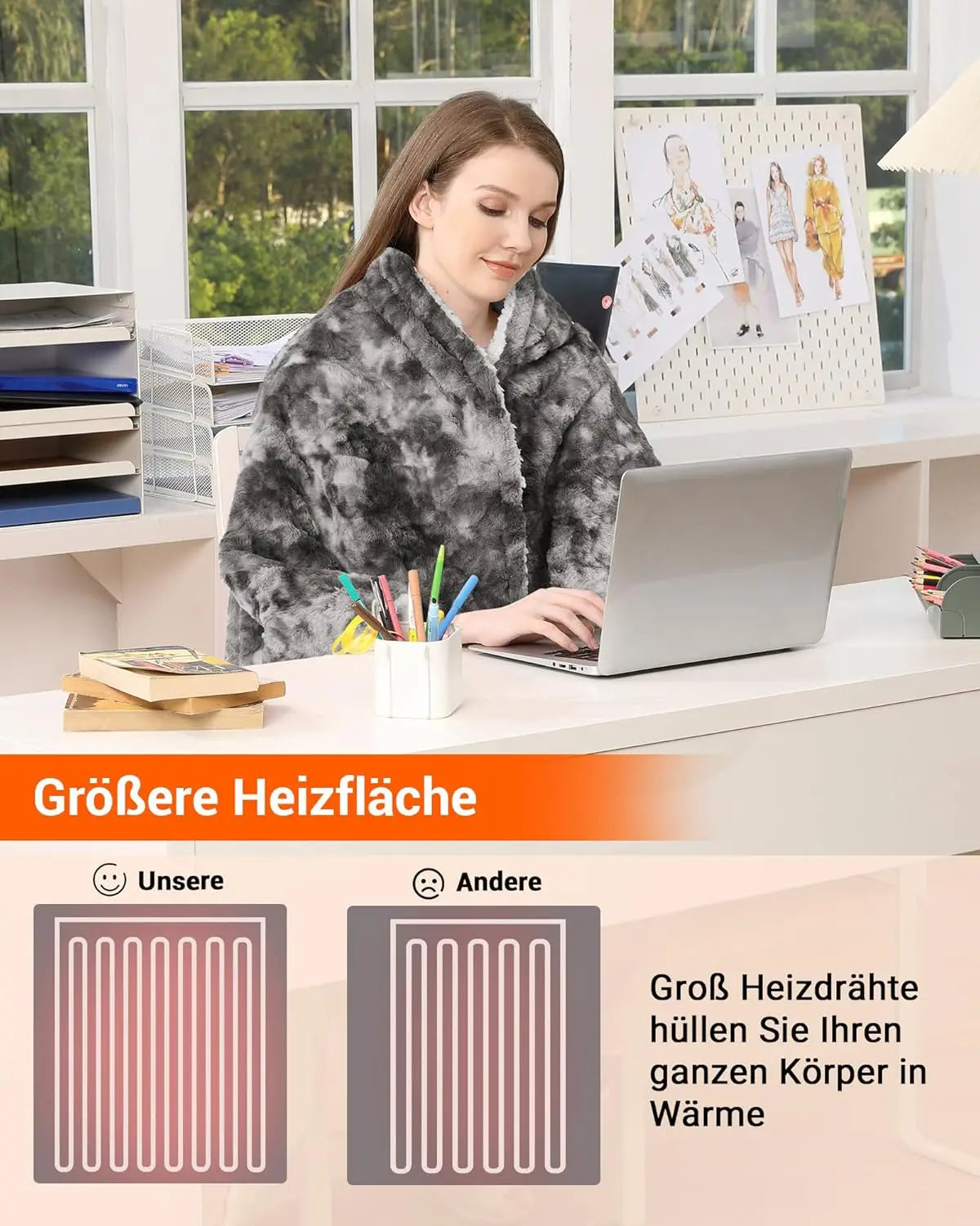 Elektrische Heizdecke auf Sofa für gemütliche Abende