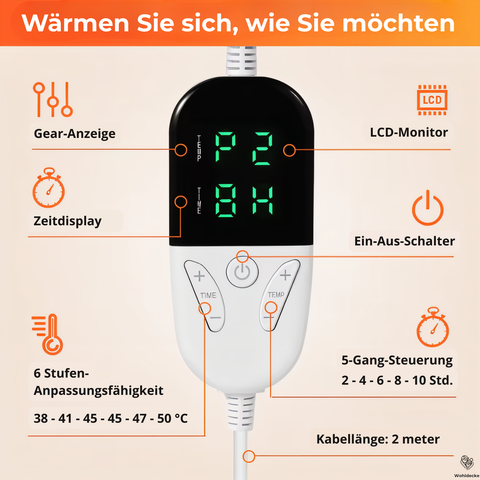 Elektrische Heizdecke Baumwolle LCD-Controller