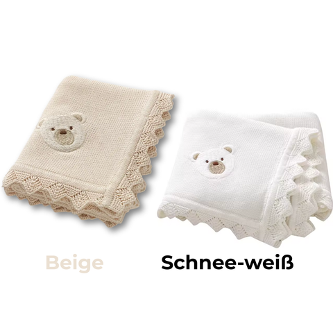 Babydecken Baumwolle 100% – 2-Decken Set - Süßes Bär-Motiv - Babydecke Neugeborenen
