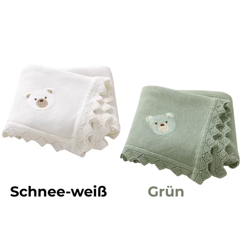 Babydecken Baumwolle 100% – 2-Decken Set - Süßes Bär-Motiv - Babydecke Neugeborenen