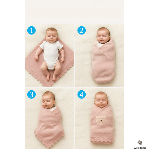 Babydecken Baumwolle 100% – 2-Decken Set - Süßes Bär-Motiv - Babydecke Neugeborenen