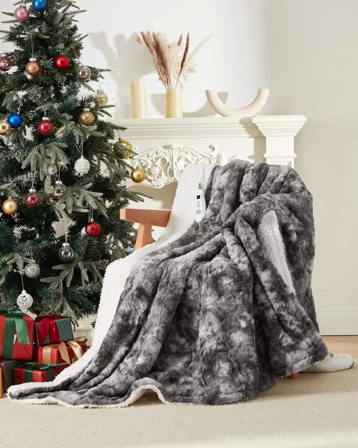 Weiche PV-Samt Oberseite der elektrischen Heizdecke grau