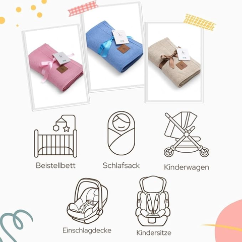 Little Dedi® – Knitted baby blanket - 80x100 cm (OEKO-TEX)